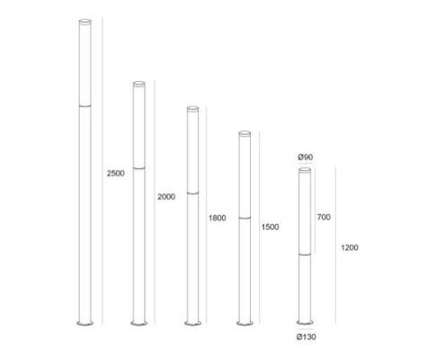 DC 12V อลูมิเนียม LED โบลาร์ด ไฟ สวนทางแสงสําหรับสวนหมู่บ้าน